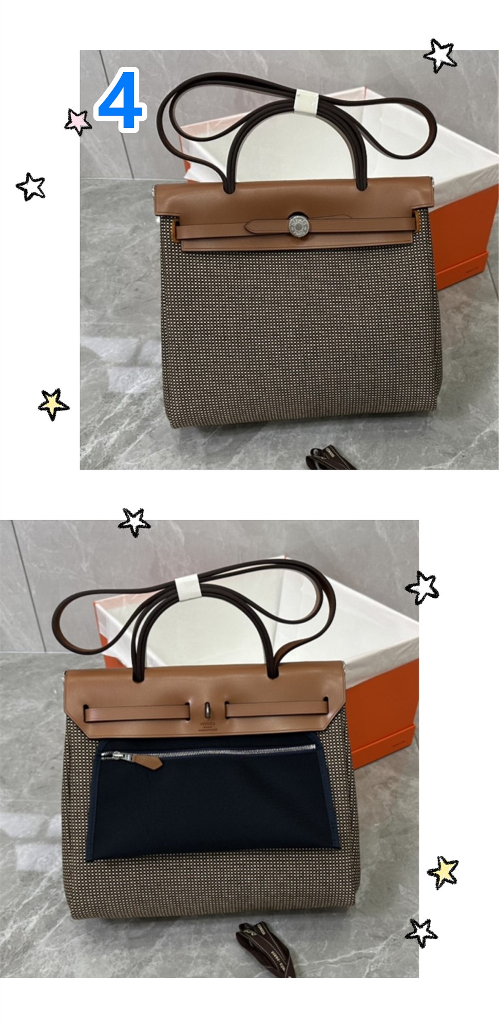 希少 エールバッグ HERMES Herbag Zip 31 バッグ エルメス ショルダーバッグ ハンドバッグ 内縫い 6色 - 画像 4