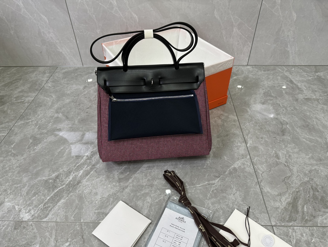 希少 エールバッグ HERMES Herbag Zip 31 バッグ エルメス ショルダーバッグ ハンドバッグ 内縫い 6色 - 画像 9