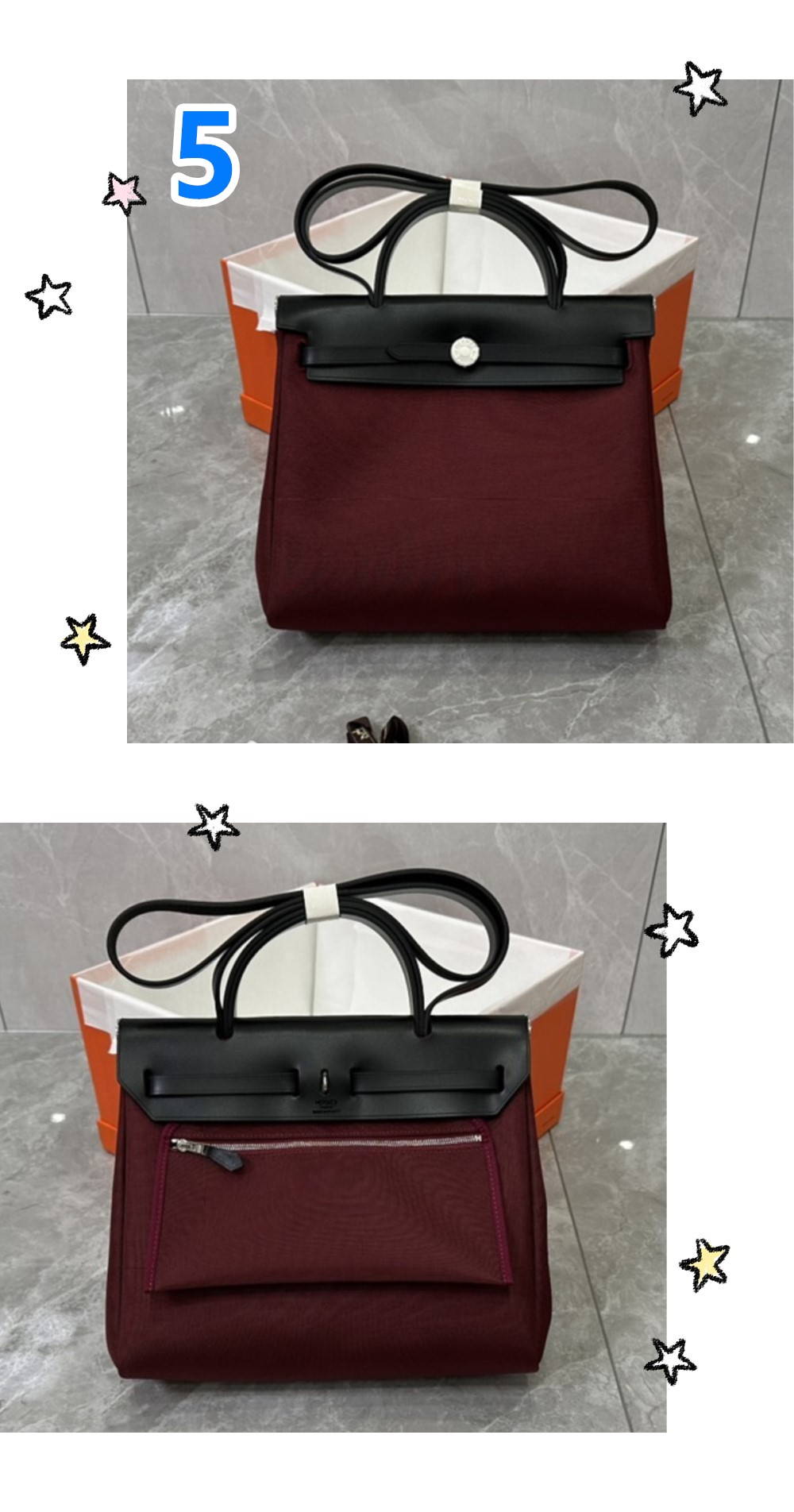 エルメス　Hermes herbag　2WAYバッグ　エールバッグジップPM 31　ショルダーバッグ　ハンドバッグ　内縫い　キャンバス×レザー　本革　10色 - 画像 5