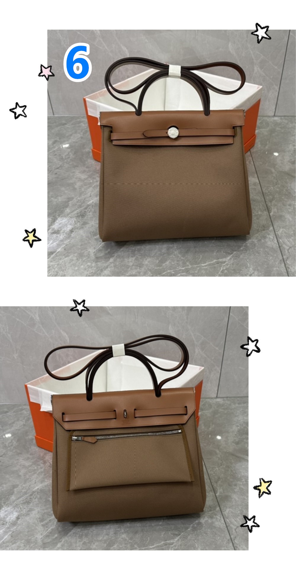 エルメス　Hermes herbag　2WAYバッグ　エールバッグジップPM 31　ショルダーバッグ　ハンドバッグ　内縫い　キャンバス×レザー　本革　10色 - 画像 6