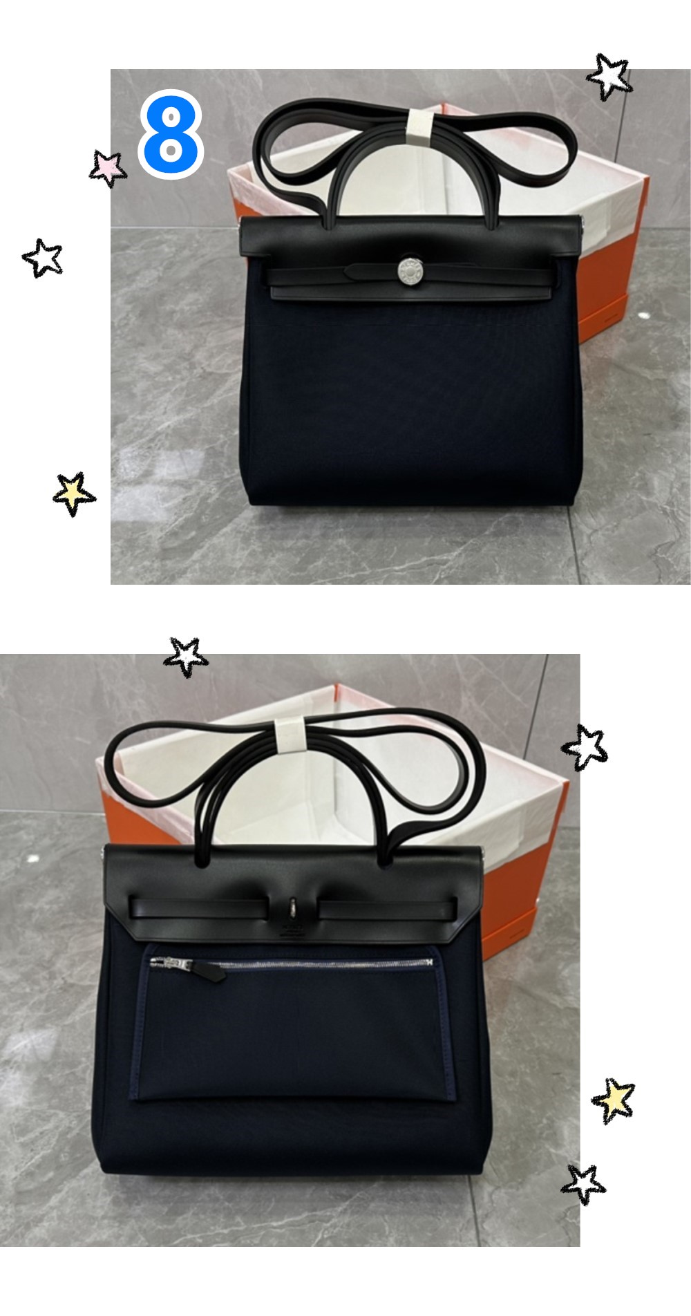 エルメス　Hermes herbag　2WAYバッグ　エールバッグジップPM 31　ショルダーバッグ　ハンドバッグ　内縫い　キャンバス×レザー　本革　10色 - 画像 8