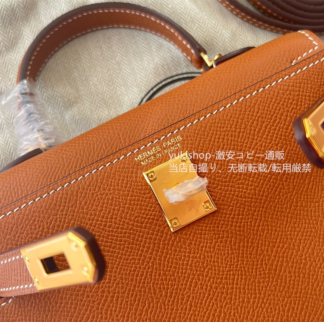 ハーフ手縫い　エルメス　Hermes Mini kelly 2 　可愛いミニケリー2　外縫い　ハンドバッグ　ショルダーつき　33色/金具色お選びでき - 画像 9