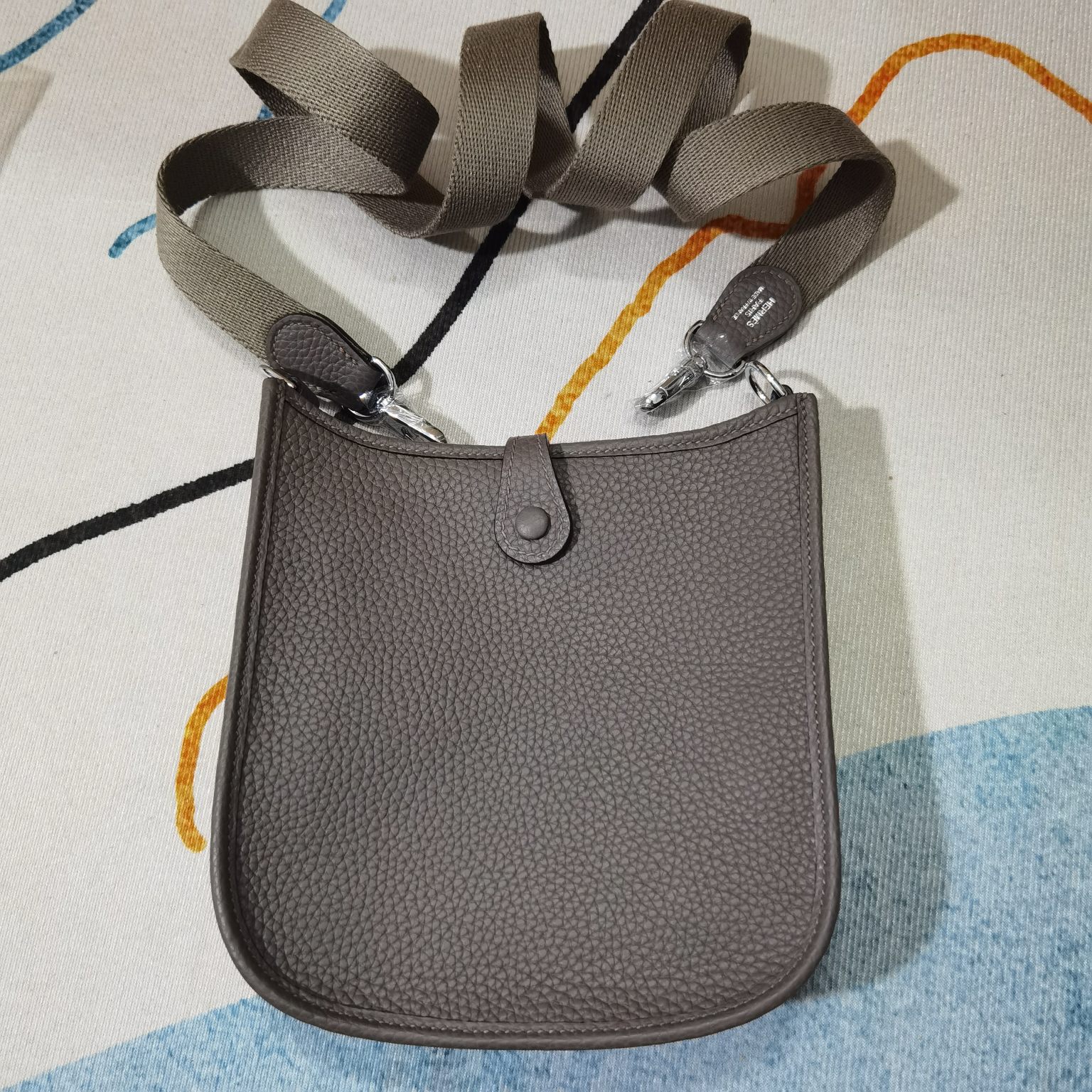 ハーフ手縫い エルメス Hermes Evelyne Mini エルメスエブリンミニ TPM 16 14色 シルバー/ゴールド金具お選び ショルダーバッグ 同色ストラップ - 画像 4