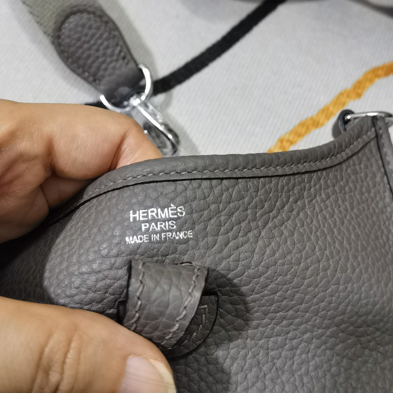 ハーフ手縫い エルメス Hermes Evelyne Mini エルメスエブリンミニ TPM 16 14色 シルバー/ゴールド金具お選び ショルダーバッグ 同色ストラップ - 画像 5