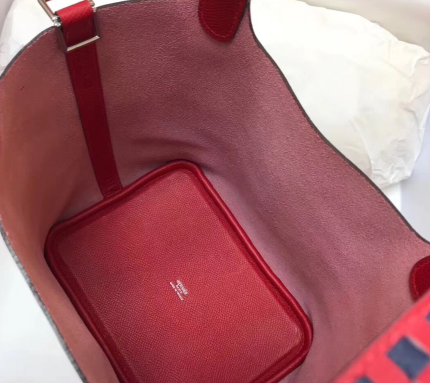 ハーフ手縫い　エルメス　HERMES人気限定ピコタンロック トレサージュ　Picotin Lock Tressag　18/22　ヴォーエプソン　ハンドバッグ　ミニトート　バケットバッグ　10色 - 画像 6