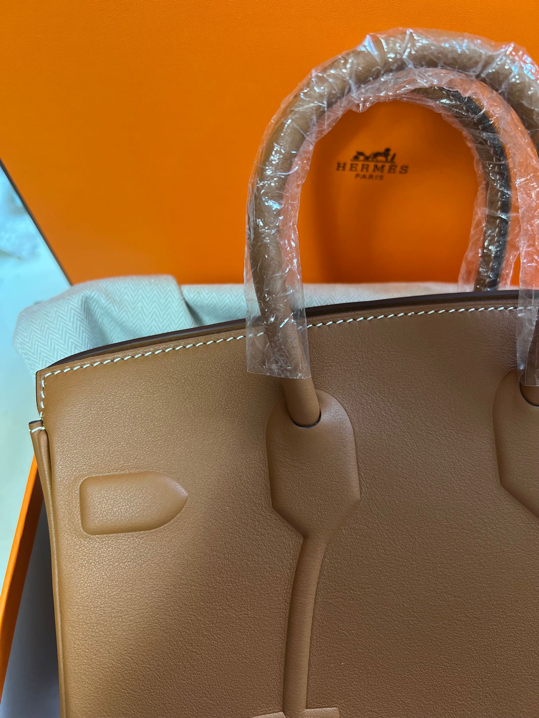 エルメスシャドーバーキン　Birkin shadow　ゴールド　シルバー金具　バーキン25　ハンドバッグ　レディース - 画像 4