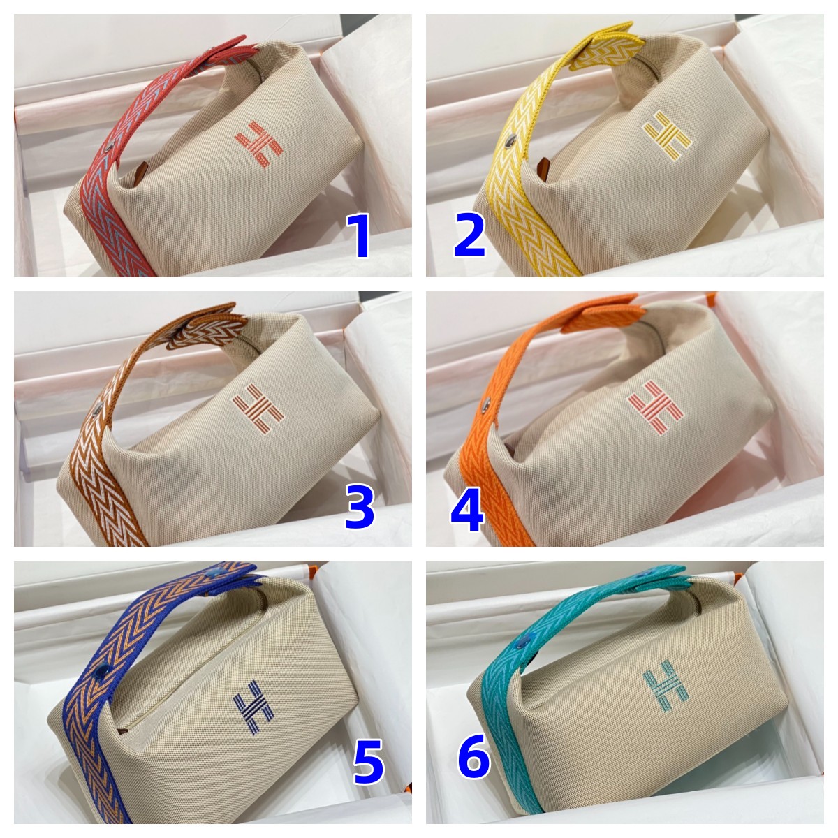 Hermes　エルメス　ZigzagBride-a-Brac　ブリッドアブラック　GM/PM　 ポーチ　Hナッテ　クラッチバッグ　レディースバッグ　6色 - 画像 1