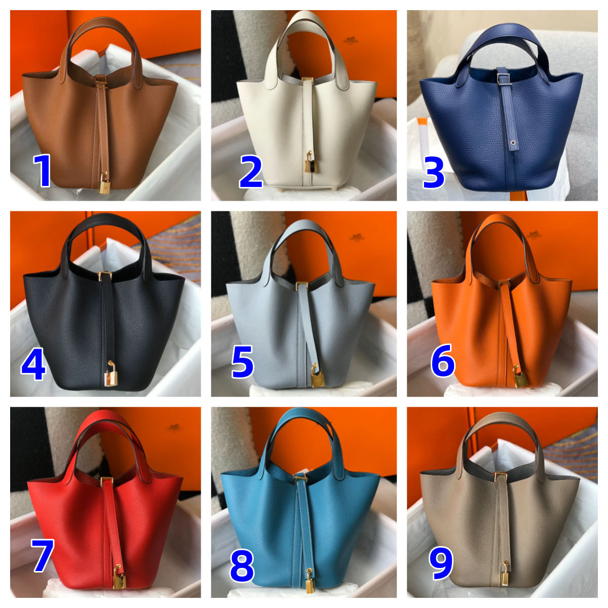 Hermes/エルメス　ピコタンロック PM/MM ハンドバッグ　18/22　picotin　9色入れ　シルバー金具　ゴールド金具　バケットバッグ　ミニトート - 画像 1