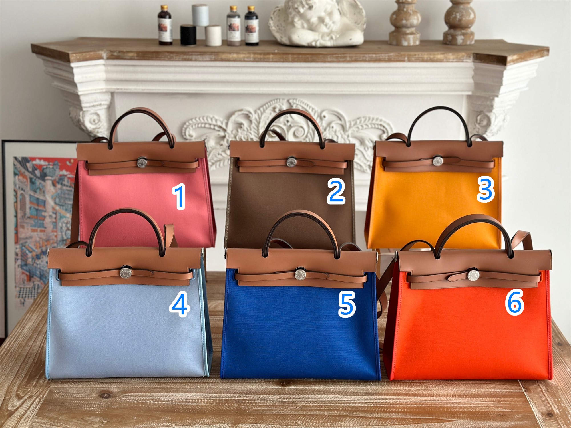 herbag　エルメス　2WAYバッグ　エールバッグジップPM 31　ショルダーバッグ　ハンドバッグ　外縫い　キャンバス×レザー　本革　24色 スーパーコピー安全なサイト