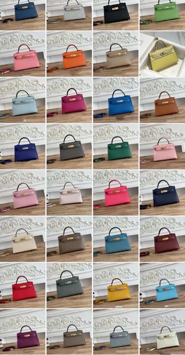 国内発送エルメス　Hermes Mini kelly 2 　可愛いミニケリー2　ハーフ手縫い　外縫い　ハンドバッグ　ショルダーつき　33色/金具色お選びでき スーパーコピー安全なサイト