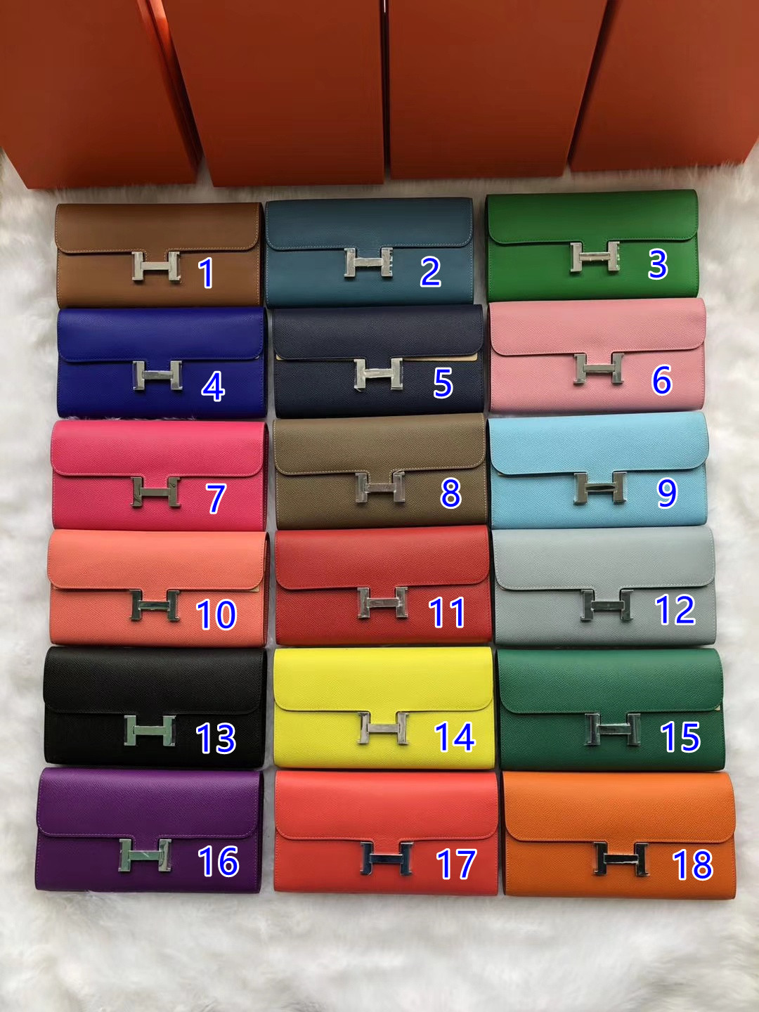エルメス　コンスタンス長財布　Constance　クラッチ　財布　二つ折り財布　18色入り　シルバー金具  スーパーコピー 優良サイト