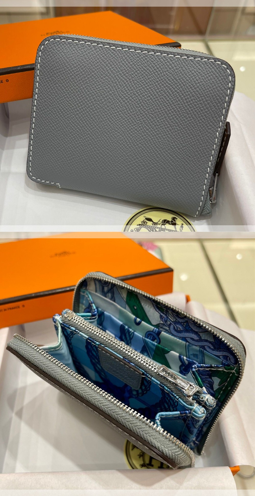 Hermes エルメス アザップ シルクイン コンパクト Azap Silkin Compact エプソン×シルク レディース ファスナー財布 - 画像 5
