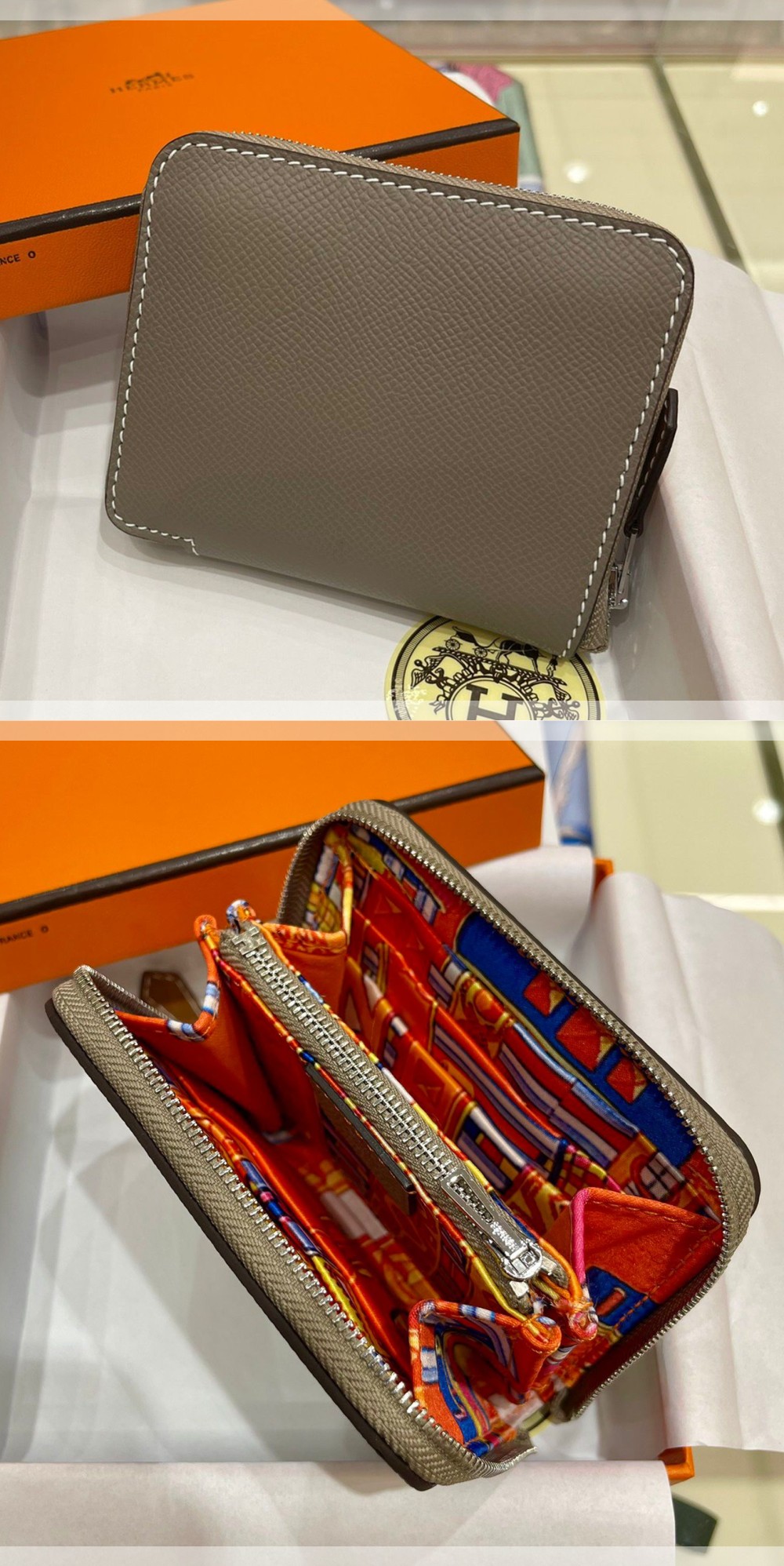 Hermes エルメス アザップ シルクイン コンパクト Azap Silkin Compact エプソン×シルク レディース ファスナー財布 - 画像 9