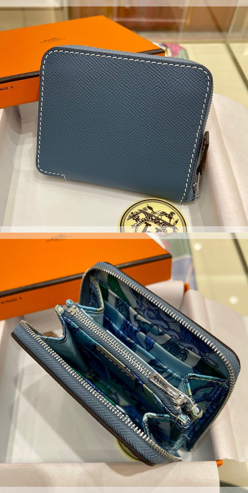 Hermes エルメス アザップ シルクイン コンパクト Azap Silkin Compact エプソン×シルク レディース ファスナー財布 - 画像 10
