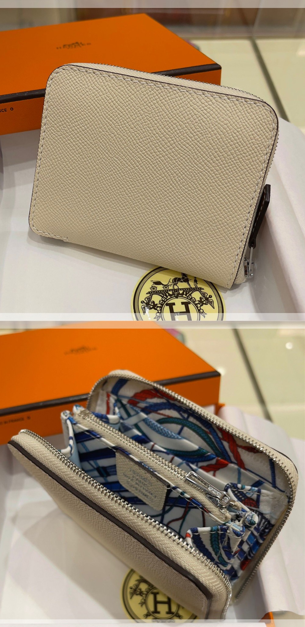 Hermes エルメス アザップ シルクイン コンパクト Azap Silkin Compact エプソン×シルク レディース ファスナー財布 - 画像 11