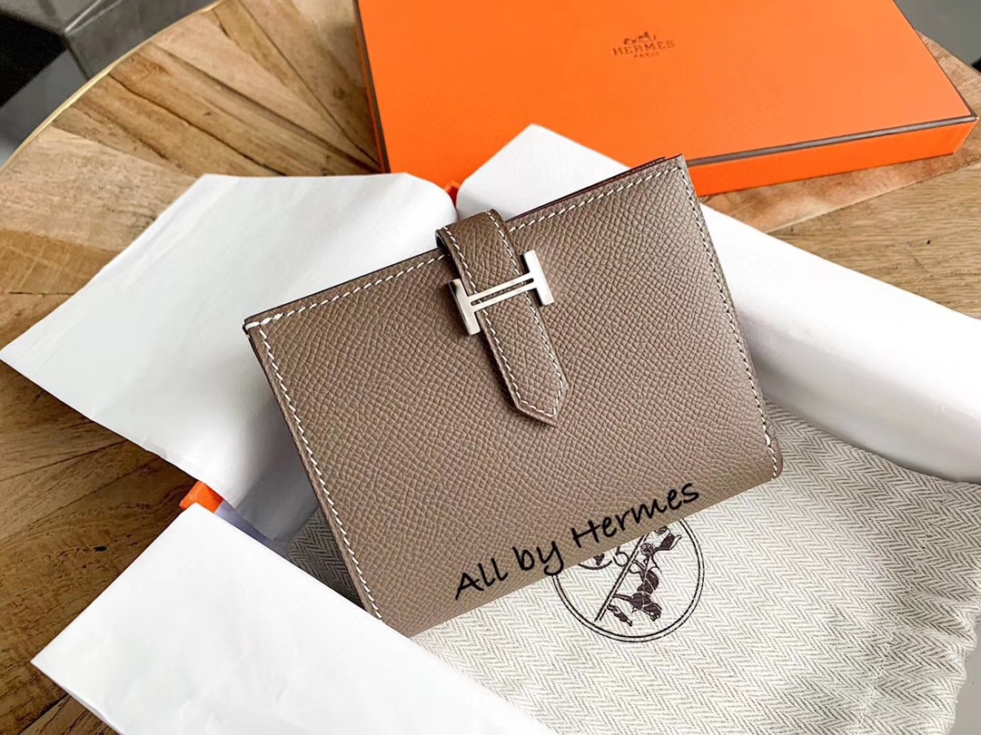 エルメス　HERMES　ベアンコンパクト　二つ折り財布　14色選択可　オシャレ財布　シルバー金具　財布 - 画像 3