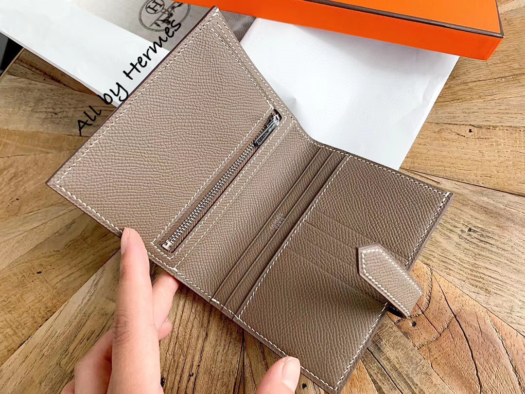 エルメス　HERMES　ベアンコンパクト　二つ折り財布　14色選択可　オシャレ財布　シルバー金具　財布 - 画像 5