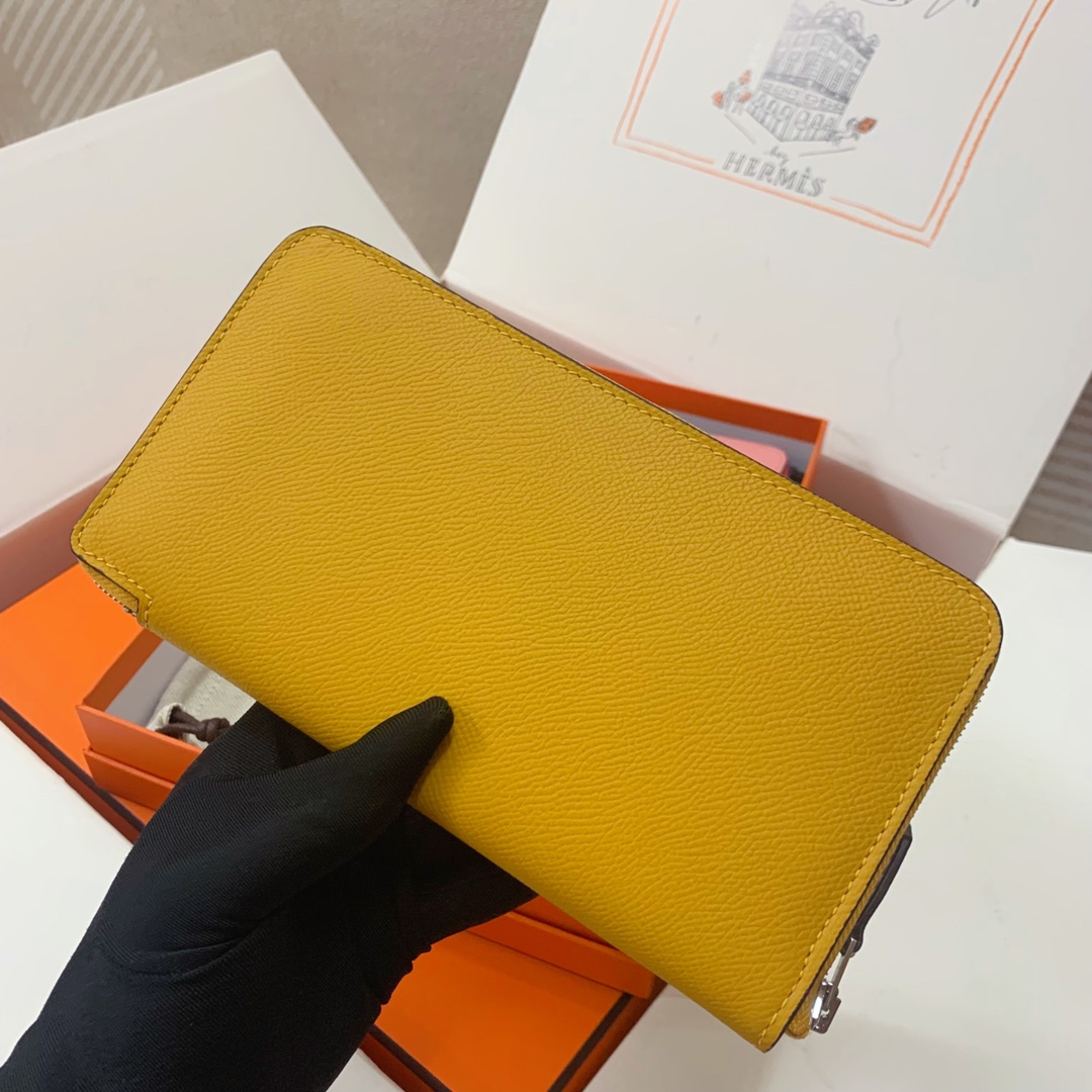 新色!!入荷 Hermes エルメス シンプル長財布 アザップ ロング シルクイン 札入れ 小銭入れ ラウンドファスナー ヴォーエプソン - 画像 2