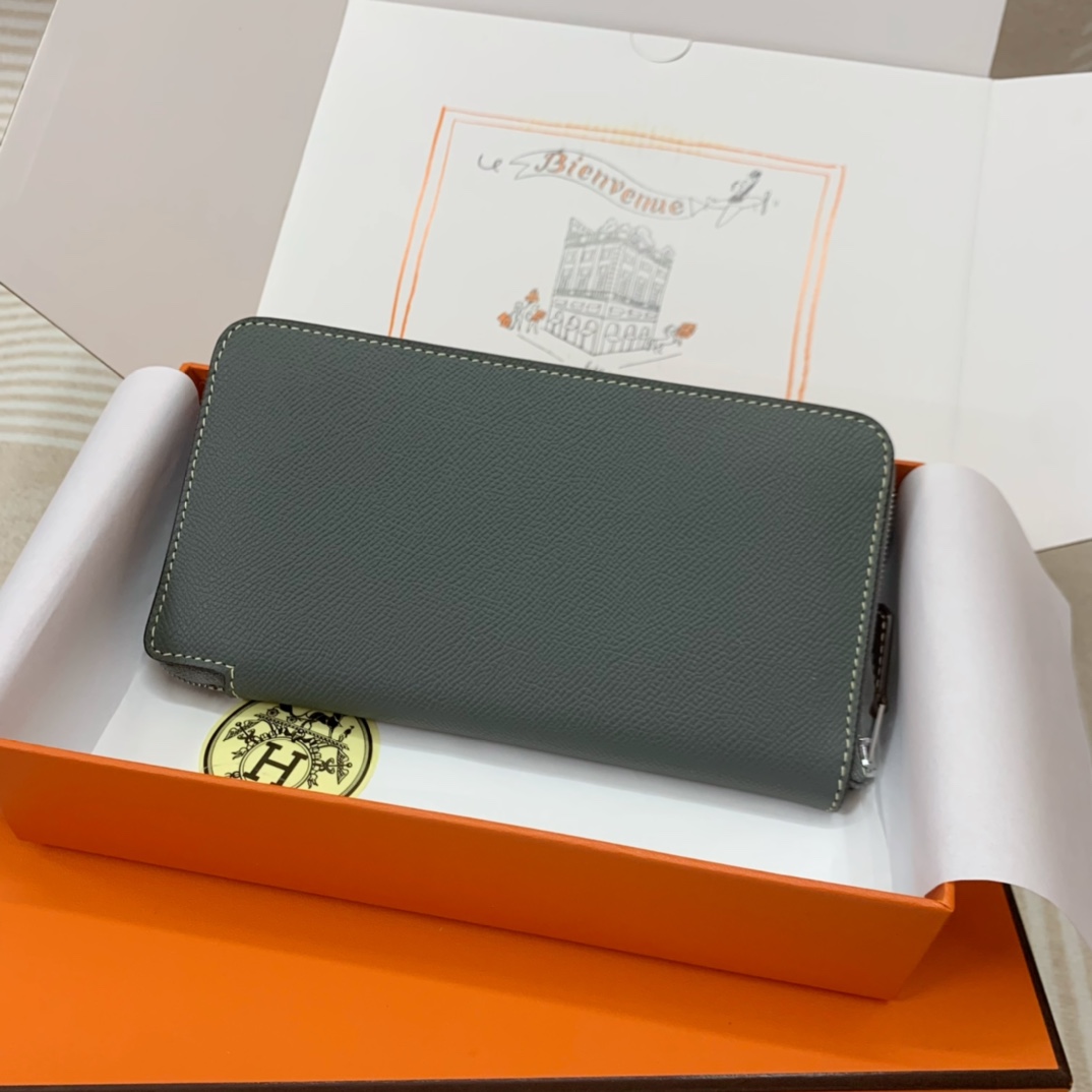 新色!!入荷 Hermes エルメス シンプル長財布 アザップ ロング シルクイン 札入れ 小銭入れ ラウンドファスナー ヴォーエプソン - 画像 3