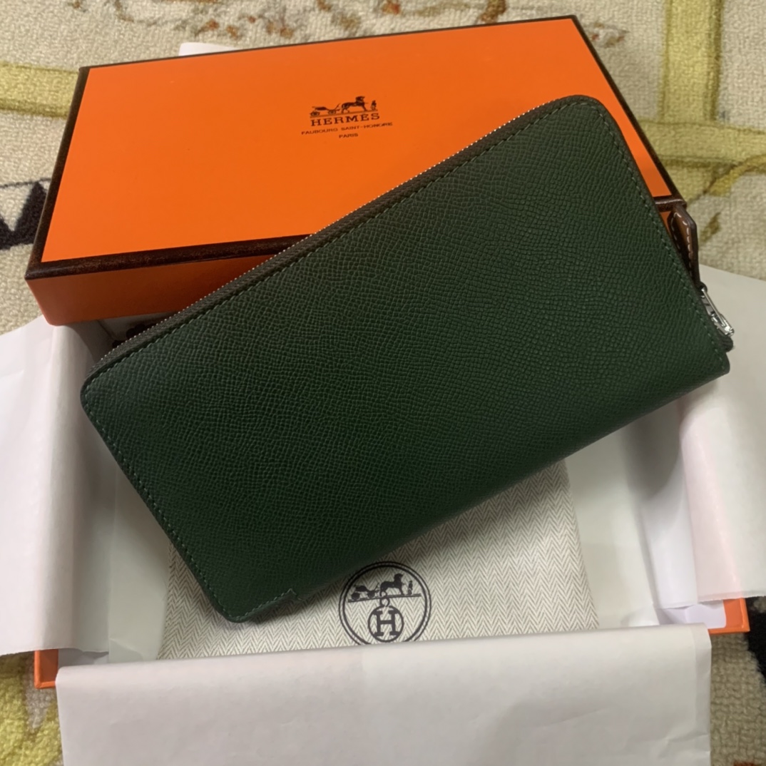 新色!!入荷 Hermes エルメス シンプル長財布 アザップ ロング シルクイン 札入れ 小銭入れ ラウンドファスナー ヴォーエプソン - 画像 4