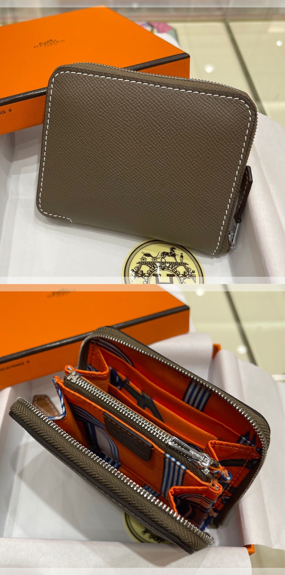 Hermes エルメス アザップ シルクイン コンパクト Azap Silkin Compact エプソン×シルク レディース ファスナー財布 - 画像 2