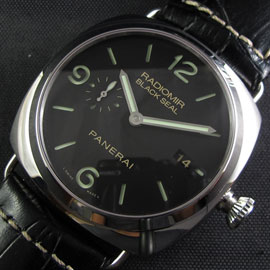 素敵なPANERAI ラジオミール ブラック シール コピー時計 自動巻き サファイヤクリスタル 夜光