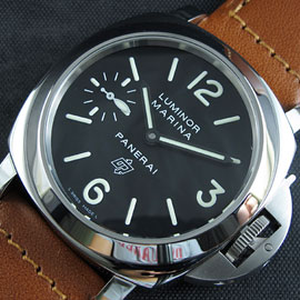魅力腕時計PANERAI LUMINOR MARINA PAM318 スーパーコピー時計 Asian Unitas 6497搭載 21600振動 ブラック文字盤 夜光 スモセコ