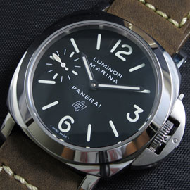 コレクション商品 PANERAI LUMINOR MARINA PAM000 Asian Unitas 6497 手巻き 竜頭ガード クロノメーター 黒文字盤