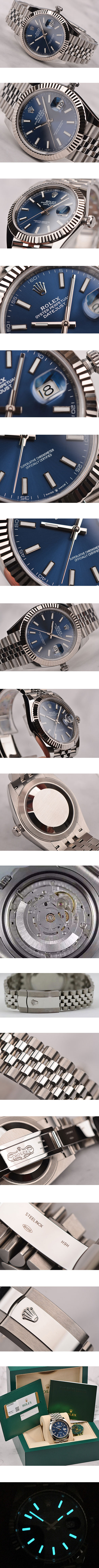 【ブルー】【40MM】ロレックス デイトジャスト  Ref. 126334レディース腕時計