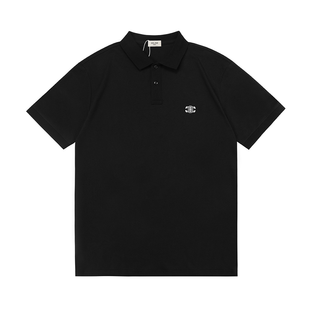 4色 2025ssセリーヌ 半袖Poloシャツ  メンズ レディース M L XL XXL XXXL トリオンフ Triompheスーパーコピー後払い