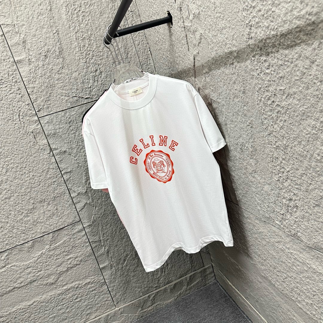 3色 2025ssセリーヌ 半袖Tシャツ メンズ レディース S M L XL XXL CELINE文字スーパーコピー後払い安全なサイト