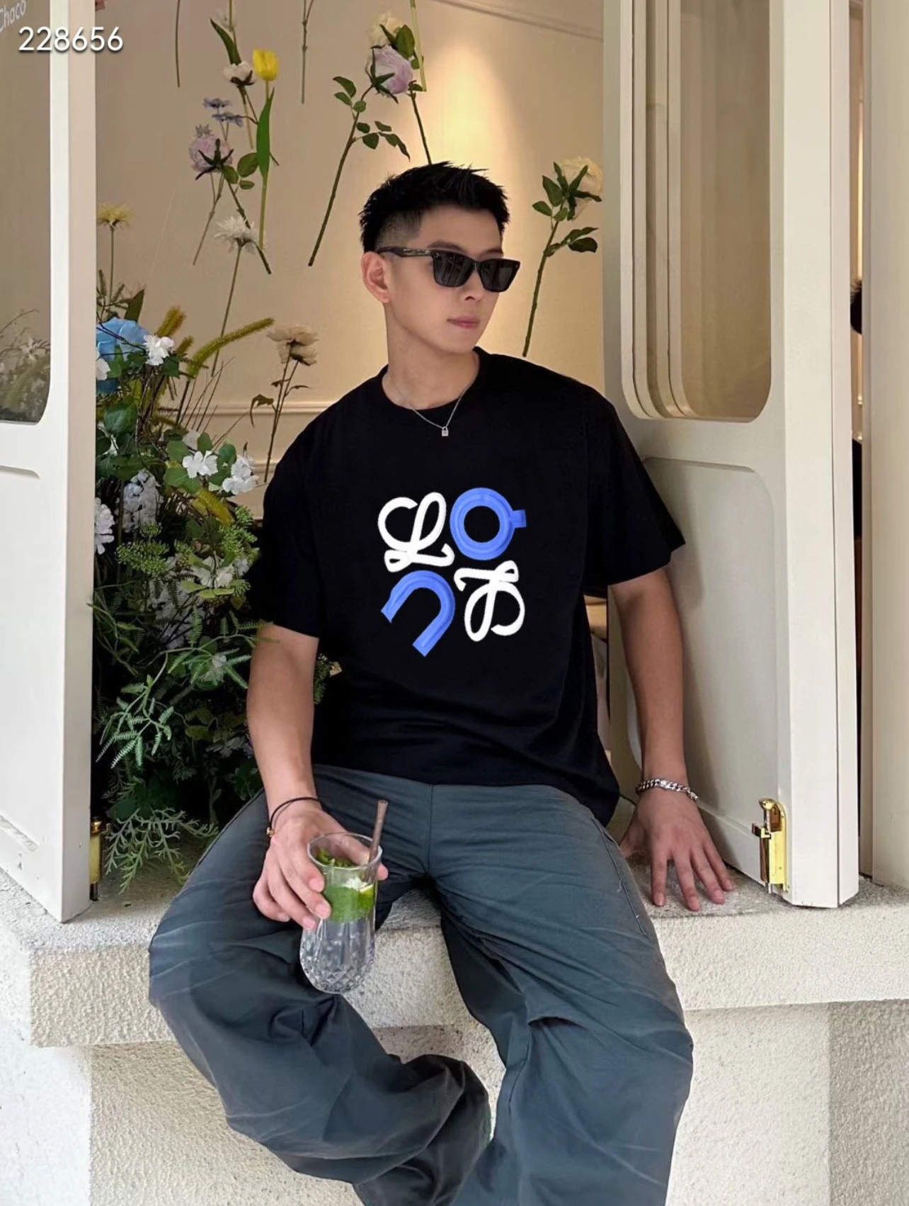 国内発送2色ロエベ 半袖Tシャツ メンズ/レディース XS S M L 320g スーパーコピー後払い優良サイト