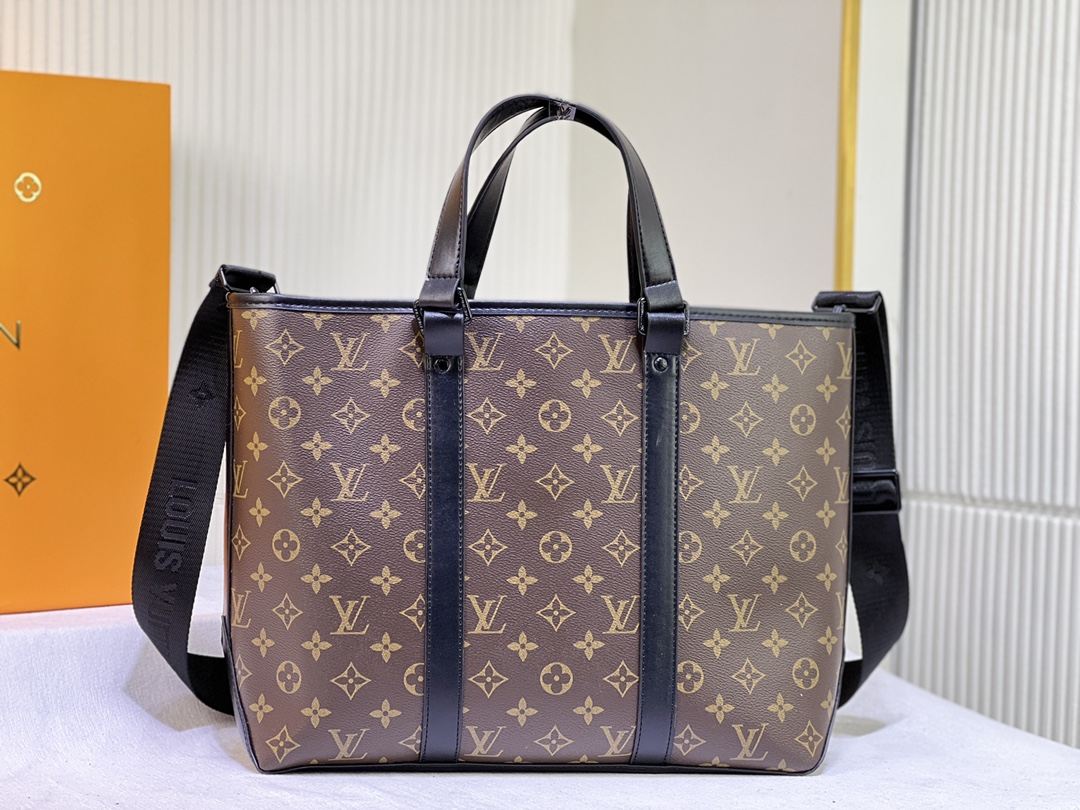3色後払いルイヴィトン  トートバッグ  スーパーコピーTote M45734 M45733 Weekend Tote Monogram Macassar LVバッグ代引き国内発送