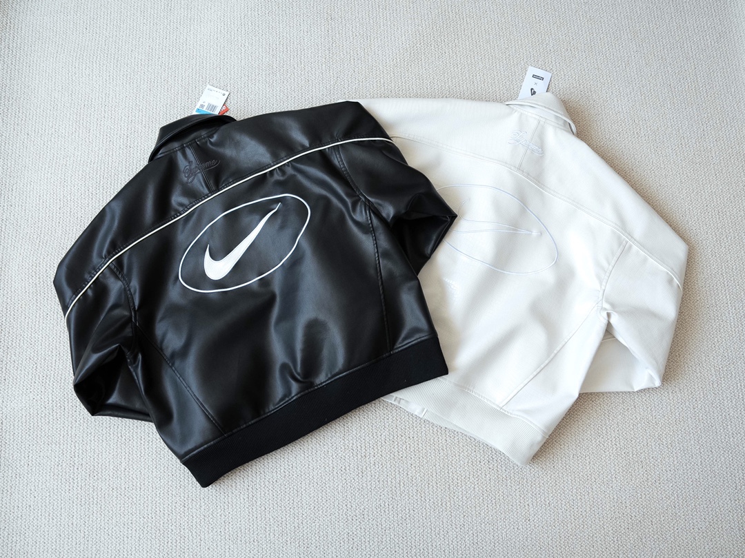 本当に後払いシュプリーム コピー代引き レザージャケット Supreme x Nike  SS25 WEEK4 Leather Varsity Jacket 